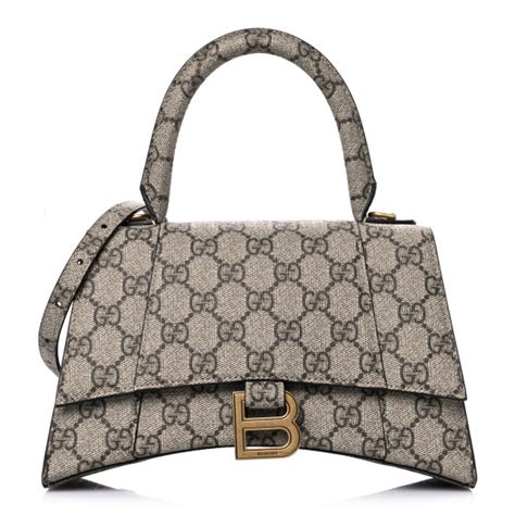 balenciaga x gucci hourglass top handle bag 23cm